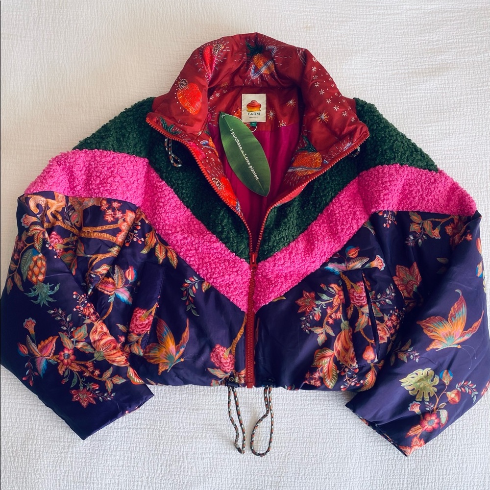 Farm Rio Puffer Jacket! Gorgeous NWT